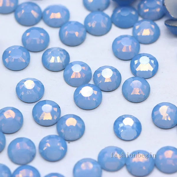 blue opal Высокое качество ss16 43 цвета серебряный с плоской задней частью не горячей фиксации хрустальные стразы для украшения ногтей свадебные открытки для изготовления стеклянных камней - Цвет: blue opal