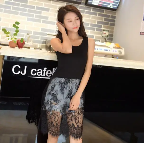 Новое модное черно-белое кружевное платье с вышивкой размера плюс женская