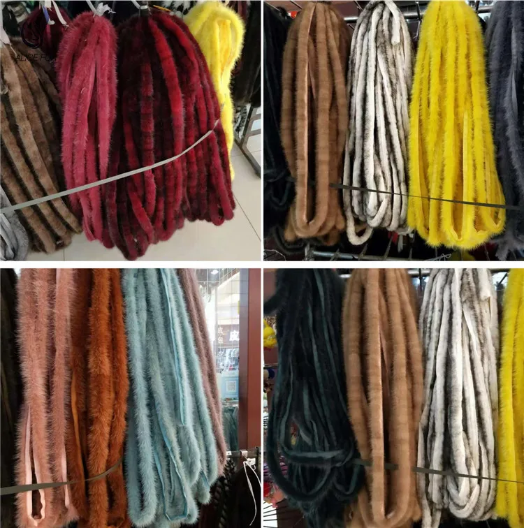 Оптовая продажа индивидуальная цветная отделка из натурального меха норки