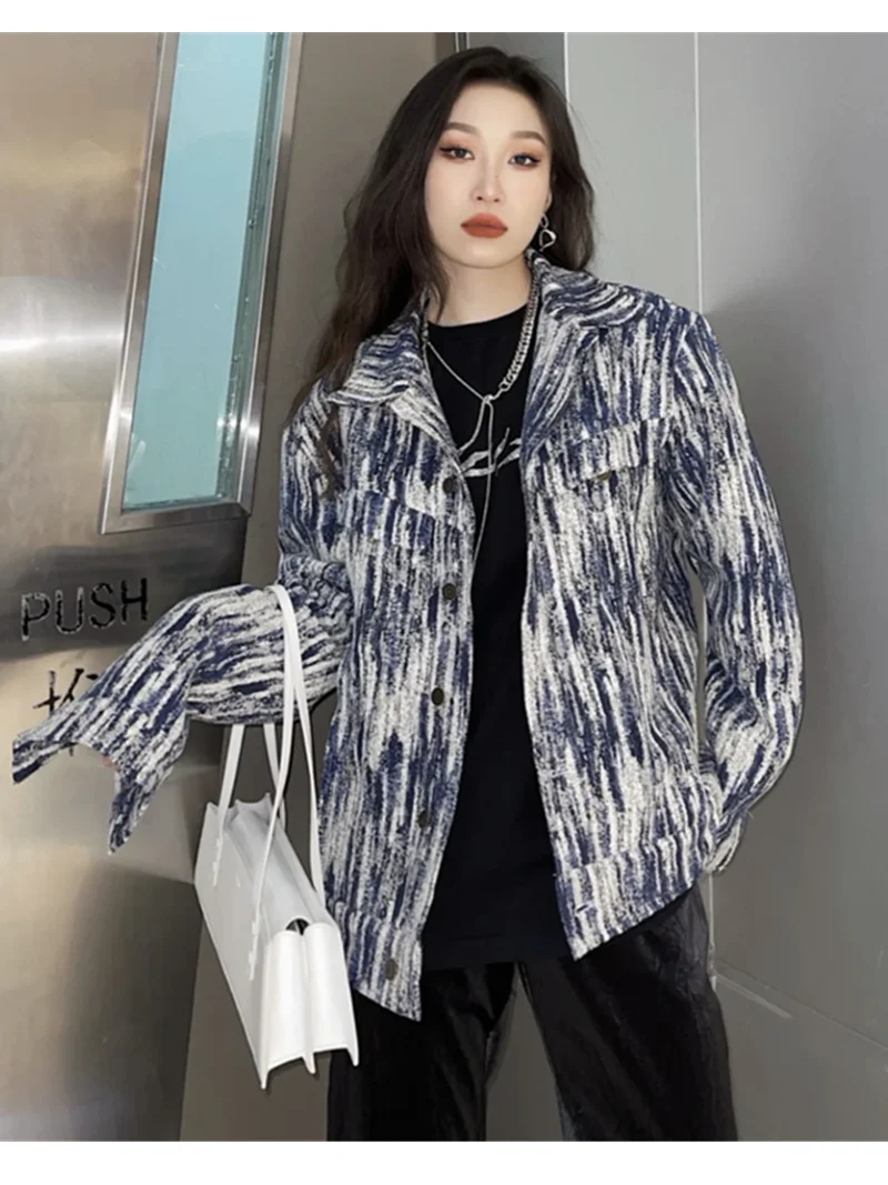 

Jackets Women Snow Washed Denim Women's 2021 Early Autumn New Loose Trend Oversize National Trend Coat