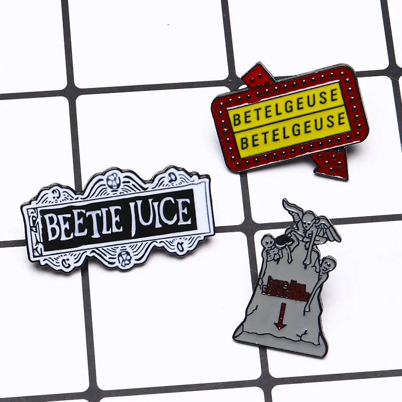 Beetlejuice эмалированные булавки комедия фильм ужасов значки Броши нагрудные