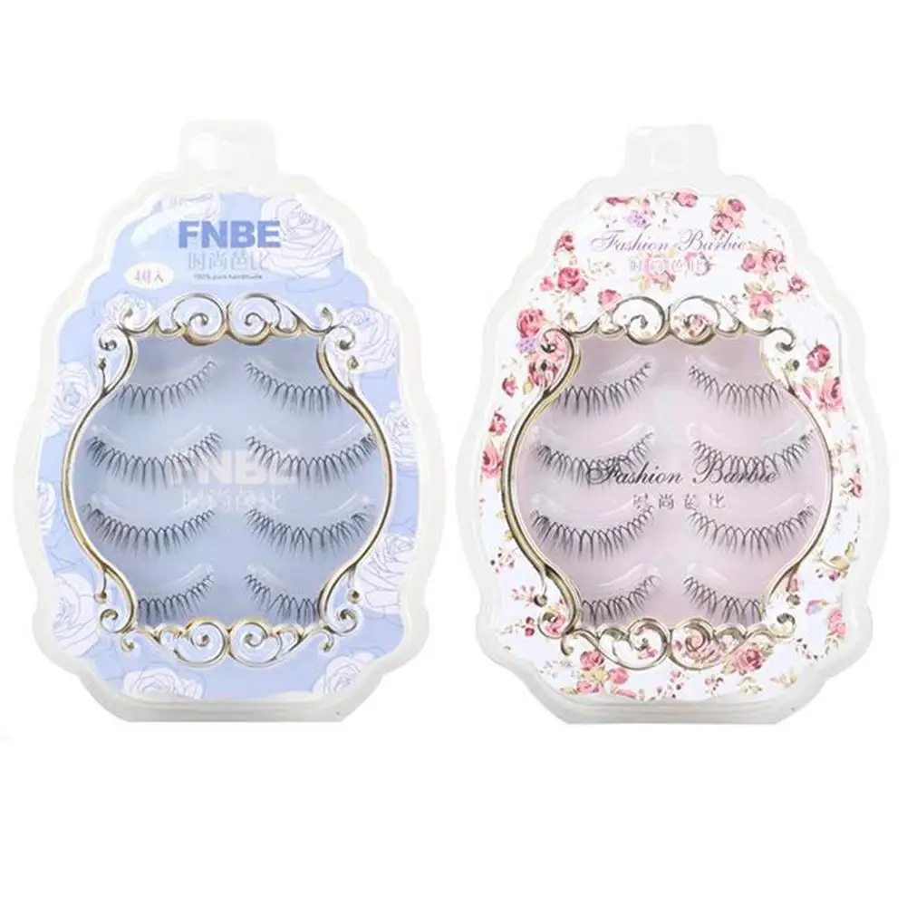 

4Pairs Natural Looking Sexy Fake Eyelashes Eye Makeup False Lashes Extension Long Cross False Lashes Eye Lashes Fake Lash