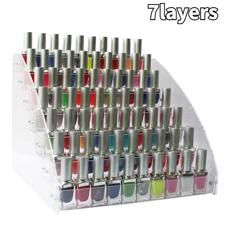 Стойка для маникюра 3-7 уровней пластиковая коробка акриловая подставка
