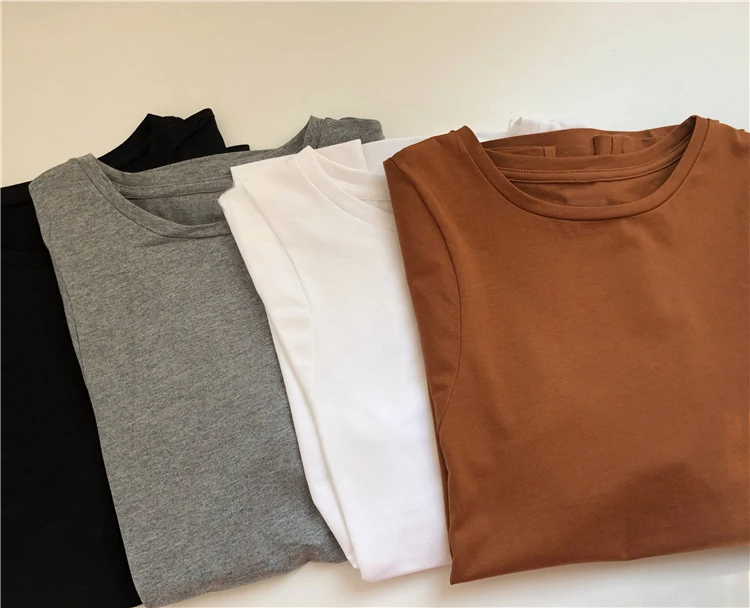 Женская хлопковая футболка с коротким рукавом и круглым вырезом весна-лето 2020 |