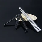 Нож-бабочка для начинающих с шестью отверстиями, тренировочный нож с бабочками, нож-бабочка из стали, ножи-бабочки с окантовкой