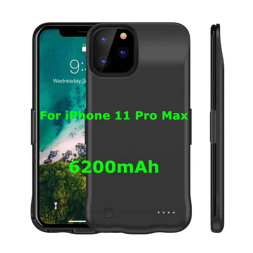 Black for 11 Pro Max NTSPACE ультра тонкий внешний аккумулятор чехол для iPhone 11 Pro батарея Чехол резервного питания зарядное устройство чехол для iPhone 11 Pro Max power Case - Цвет: Black for 11 Pro Max