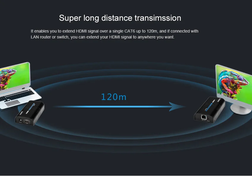 V 3,0 LKV373A HDMI удлинитель сплиттер по cat5e/6 кабель до 120 м TCP/IP 3D и 1080P