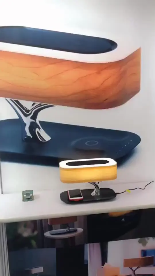 

Innoliance Wood Bedroom Modern LED Table Lamp Dimmable Bt Phone Charger Wireless Desk Bedside Speakers