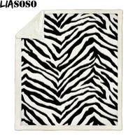 liasoso animal zebra pattern blanket 3d printing pet blanket lattice home sofa bed cover soft coral fleece warm baby adult plush