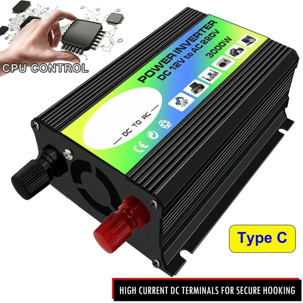 3000W 12V постоянного тока до 220V/110V автомобильный Мощность преобразователь Зарядное