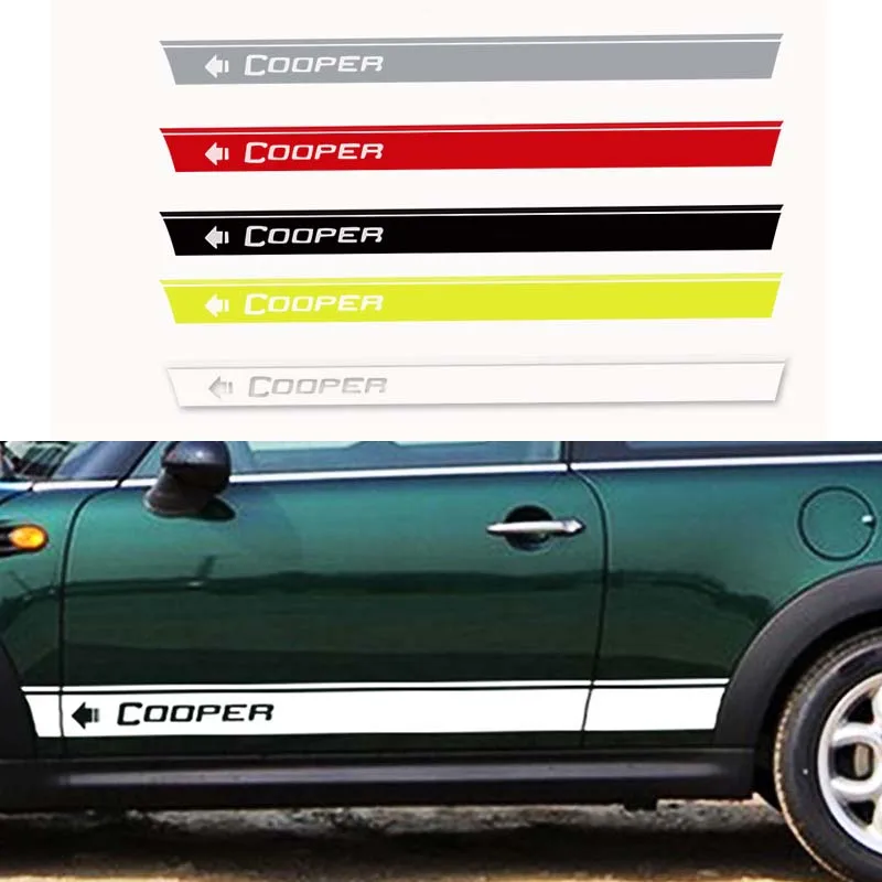 KJAUTOMAX для Mini Cooper R50 R53 R55 R56 R60 F55 F56 боковые гоночные полосы Черный Красный