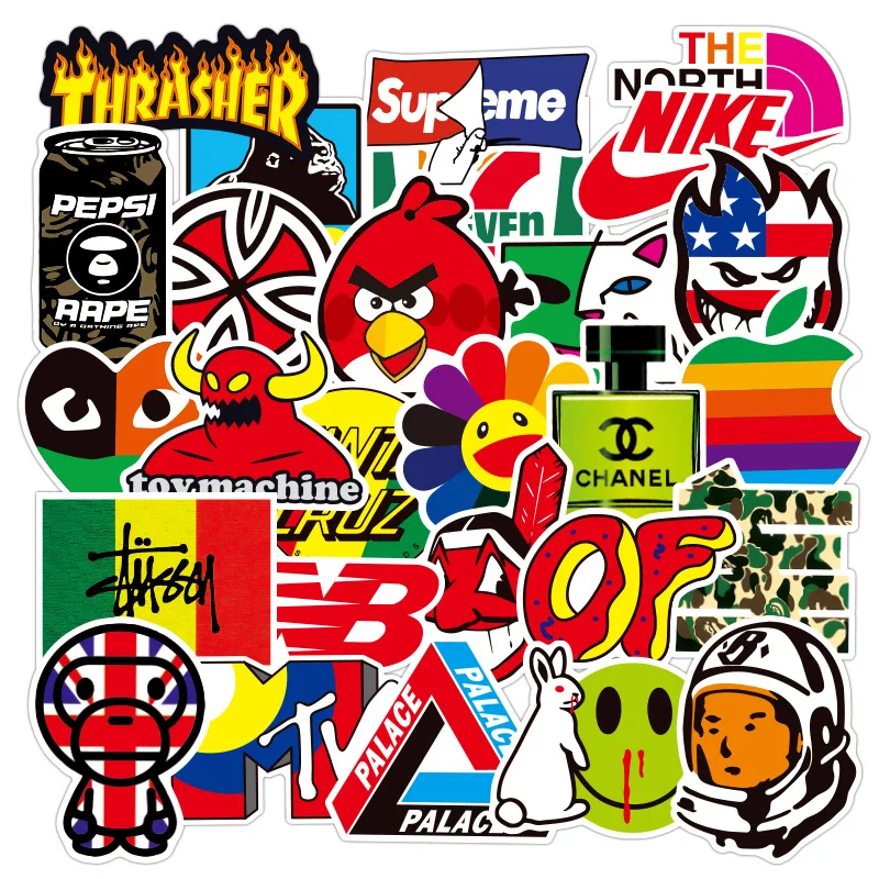 100 шт скейтборд модный бренд логотип водонепроницаемый стикер для багажа