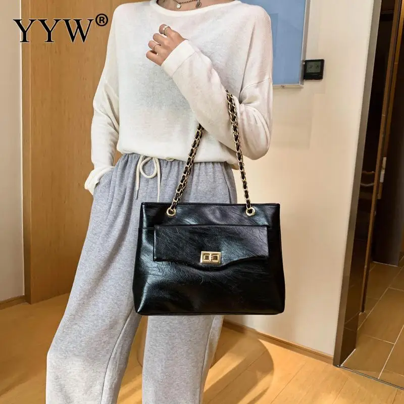 

Hot Sale Women Handbag Large Capacity Shoulder Bags High Quality PU Leather Shoulder Bags Ladies Wild Bags Sac A Main Femme 2020