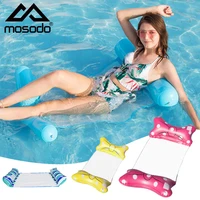 mosodo floating pool hammock pvc inflatable lounger air mattress bed beach water float chairs swimming rings with air pump