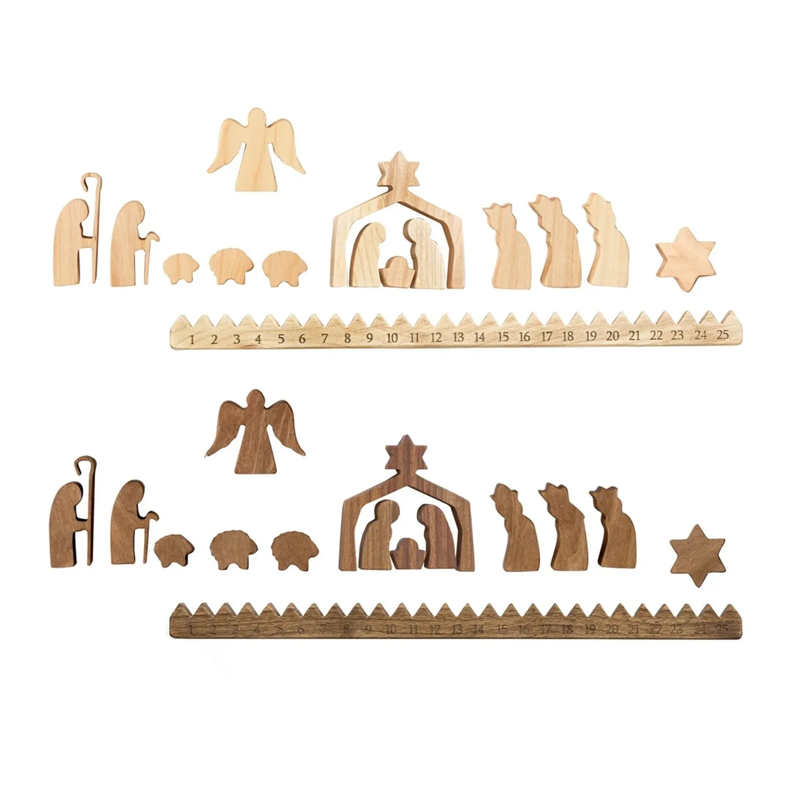 Деревянный календарь для тематики Рождества набор праздника с календарём и