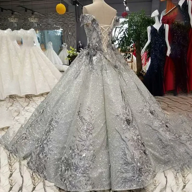 LS37740 старшее серое бальное платье вечернее с открытыми плечами Милая Длина до