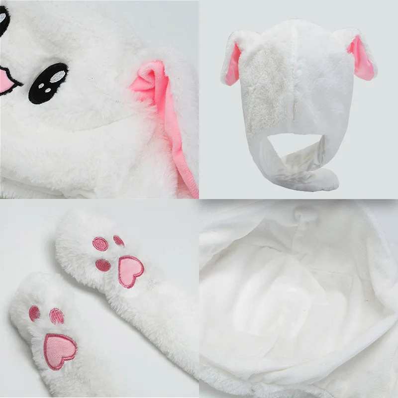 

Rabbit Women's Hat Beanie Plush Can Moving Bunny Ears Hat with Earflaps Movable Ears Hat for Women/child/girl TTM-CZX33