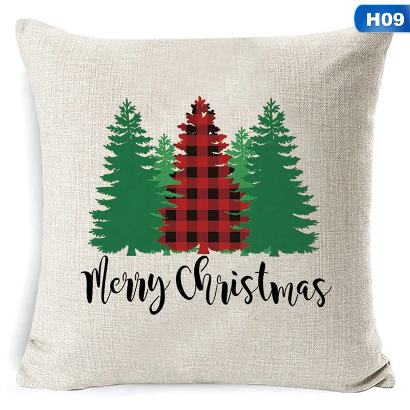 

Merry Christmas Cushion Cover 45*45 Flower Pillowcase Cotton Linen Sofa Cushions Pillow Cases Pillow Covers 45*45cm