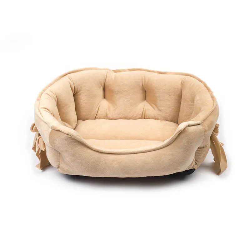 Khaki Теплый короткий плюшевый домашний домик для кошек собачья Конура-постель для средних собак машинная стирка уличная палатка для щенков - Цвет: Khaki
