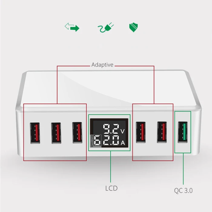 USB 6 портов QC 3,0 быстрое зарядное устройство концентратор адаптер питания настенное зарядное устройство SGA998
