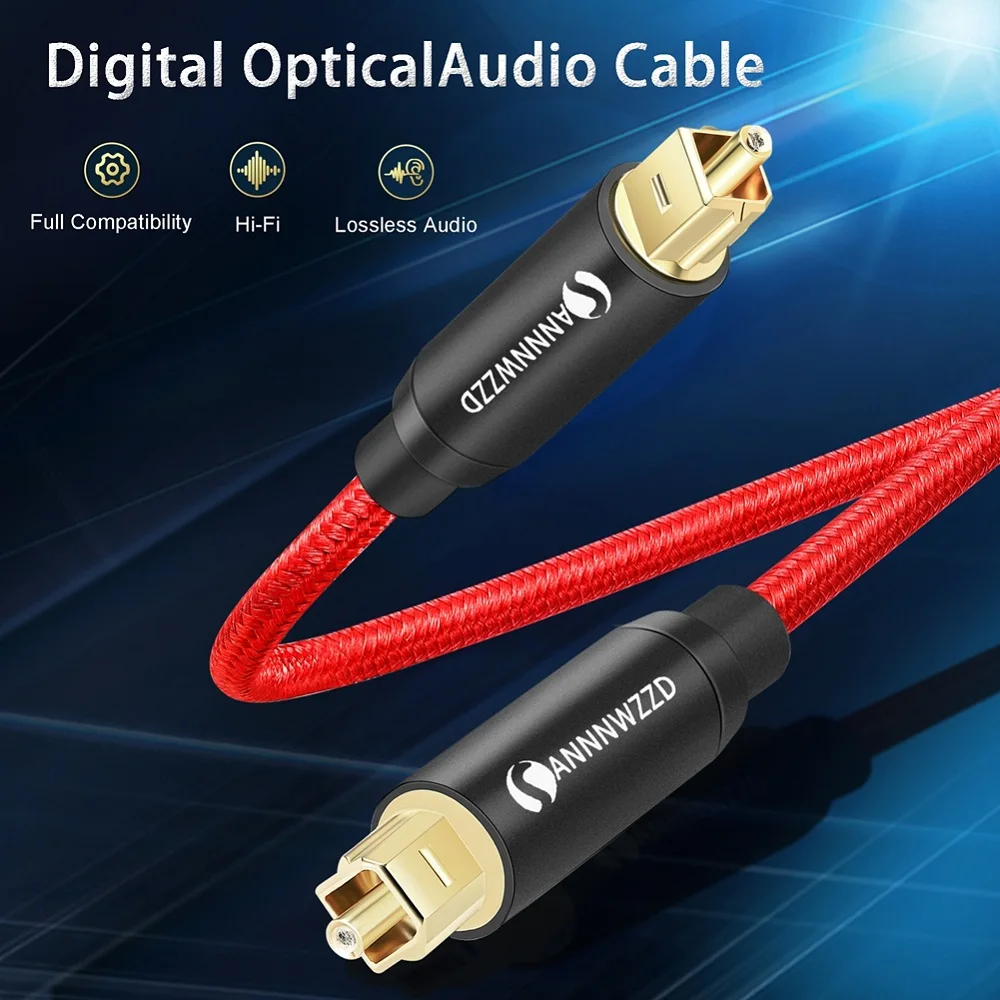 Digital Optical Audio Cable SPDIF Fiber Toslink Speaker Wire for TV Box Amplifiers Blu-ray Player Xbox 360 Soundbar Fiber Cable