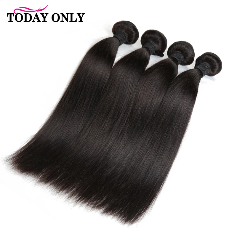 Сегодня только 4 пучка бразильских прямых волос пучки локонов переплетения Remy
