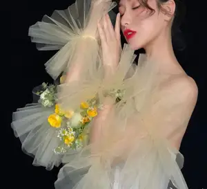 Женская элегантная длинная сетчатая перчатка, Женская весенне-Летняя Сексуальная Солнцезащитная фотовспышка, 60 см, R2822