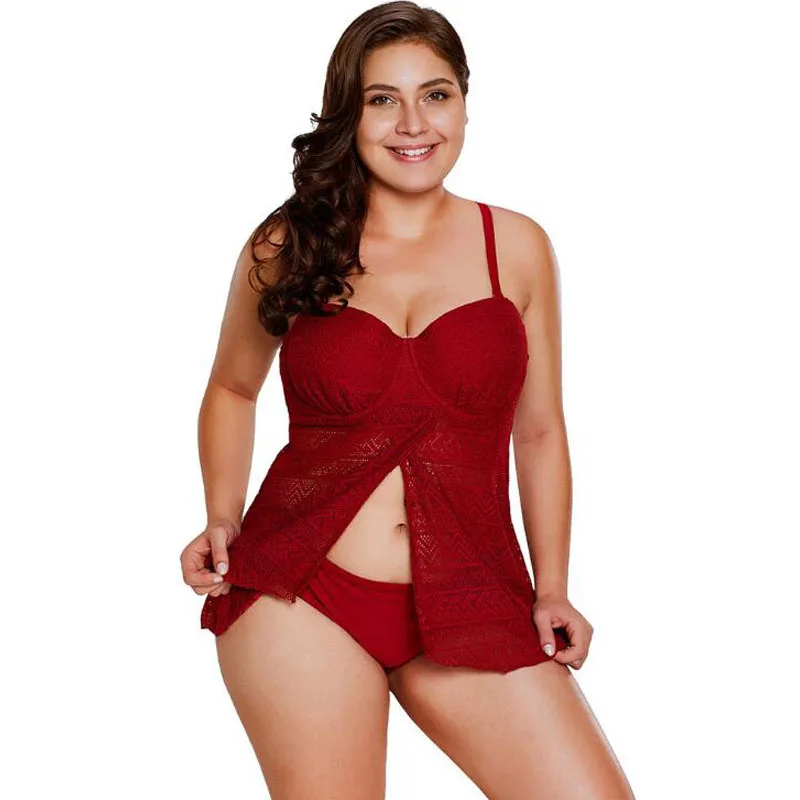 Женский кружевной купальник-танкини размеры до 3XL | Спорт и развлечения