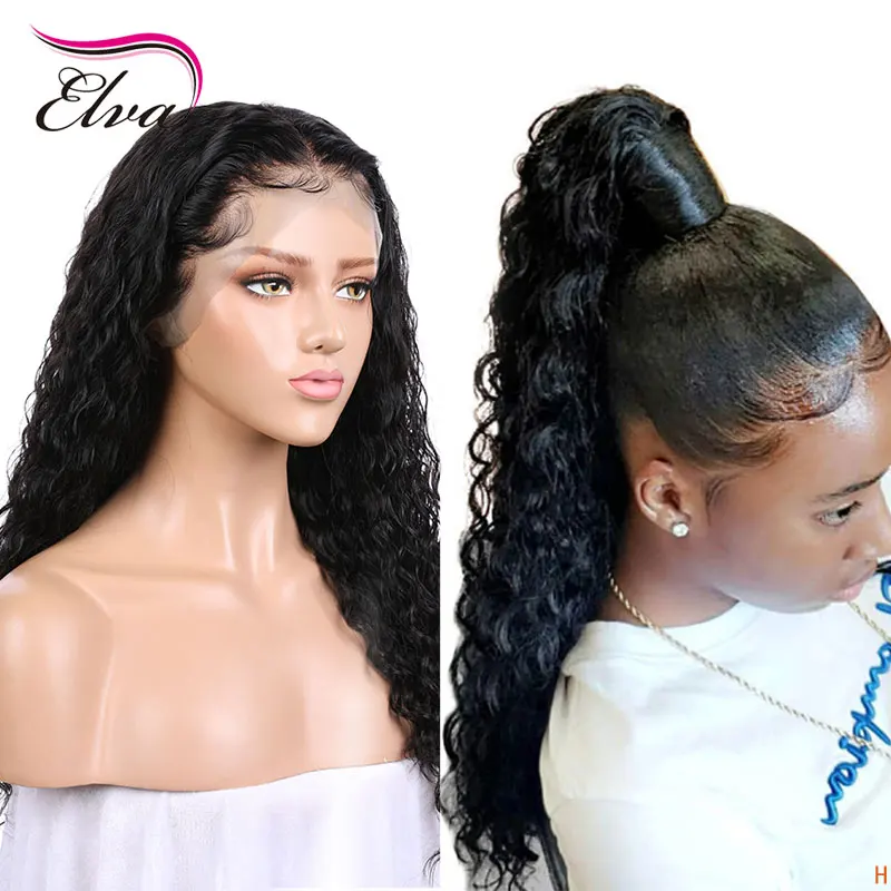 Elva волосы 150% Плотность полные кружевные человеческие парики бразильские Remy