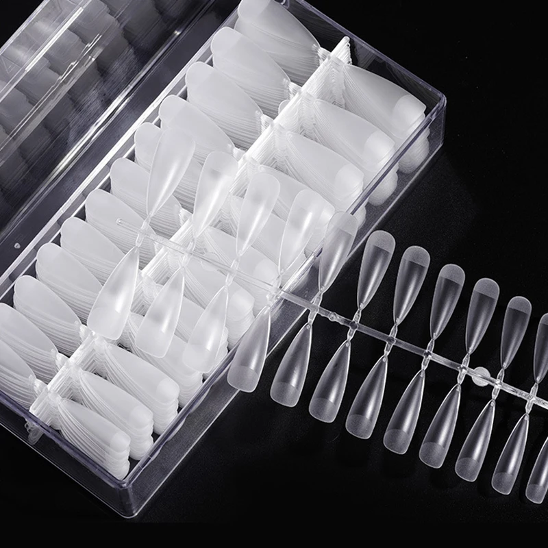 Fake Nail Art Tips Press on False Nails Full Cover Clear/Semi-Frosted/Full Matte Artificial Salon Accessories Tool | Красота и