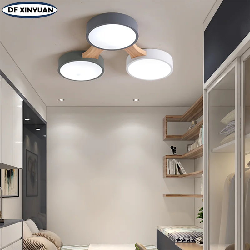 nordic minimalist led ceiling lamp solid wood decorative ceiling chandelier bedroom living room hotel villa decorative lighting free global shipping