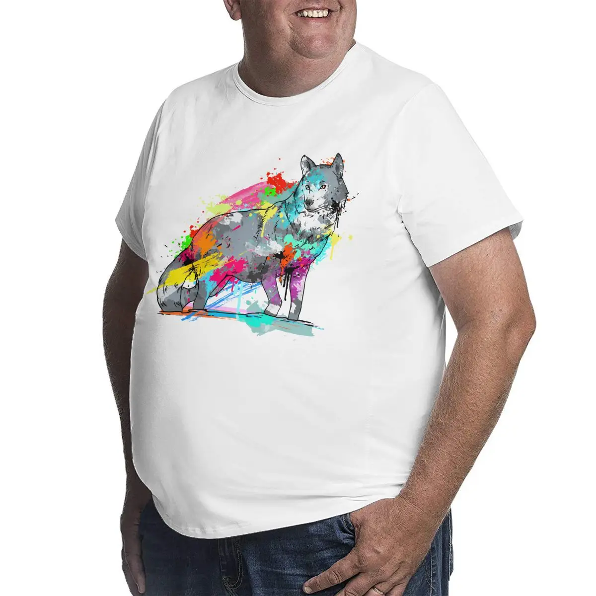 

2020 New Summer Brand 3D Wolf head T-shirt man round collar short sleeve T-shirt men fashion t shirt short sleeves dropshipping