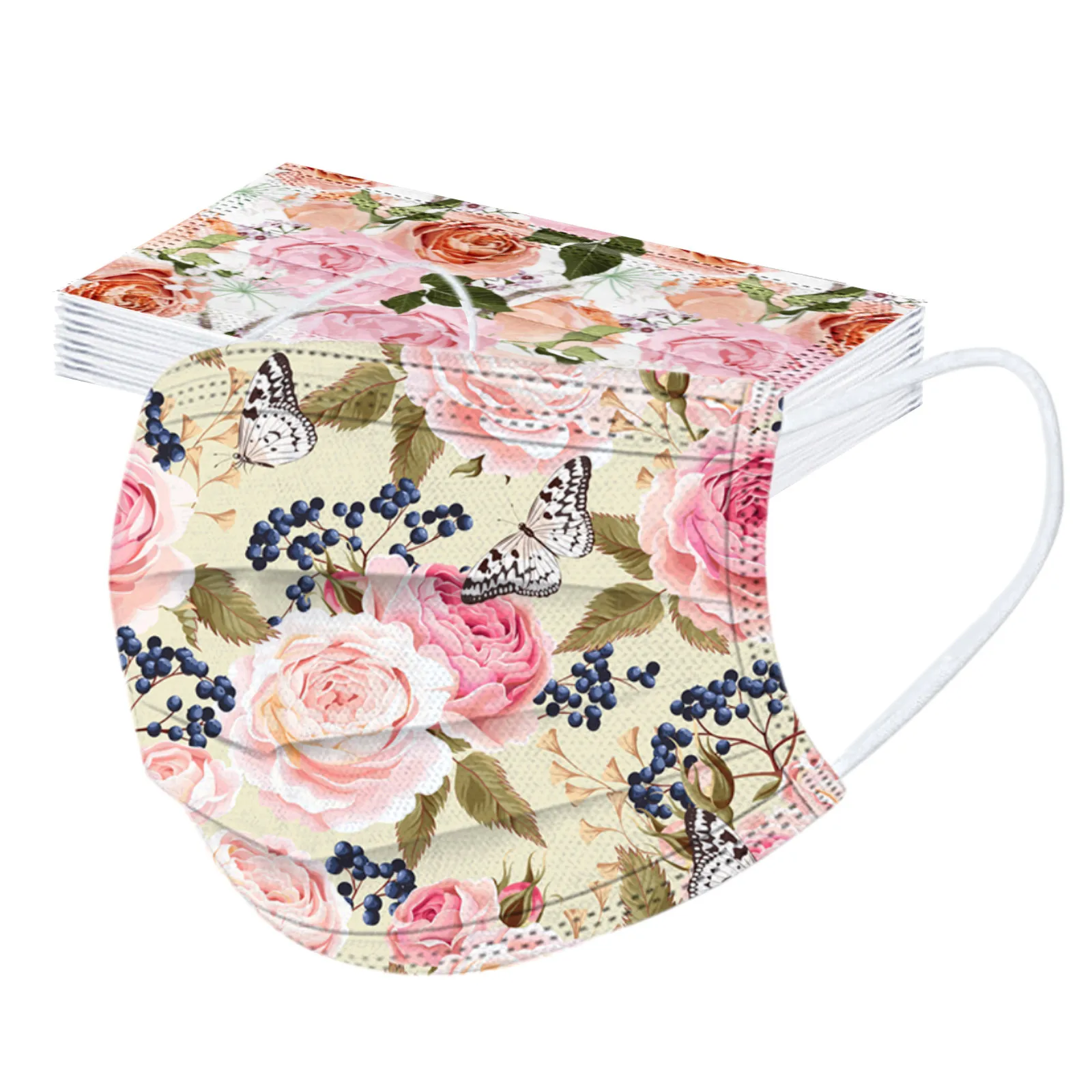 

Маска для лица женская, с цветным принтом, одноразовая, Pm2.5, 10 шт.