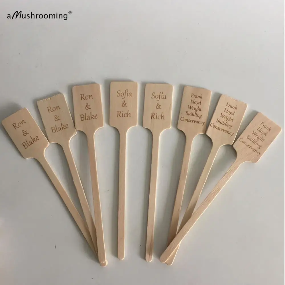 X50 персонализированные гравированная лазером древесина Кофе мешалки для свадьбы
