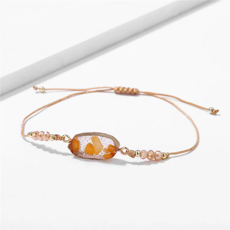 Корейская мода плетеный браслет ручной работы из смолы с бусинами и камнями