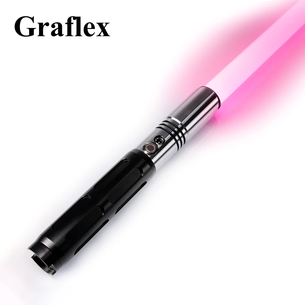 Световой меч Greflex Neopixel 9 звуков красный синий 92 см Черная Металлическая рукоятка