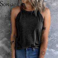 2021 summer solid color vest top women sleeveless t shirt ladies fashion casual o neck loose tank top female pullover soft tops