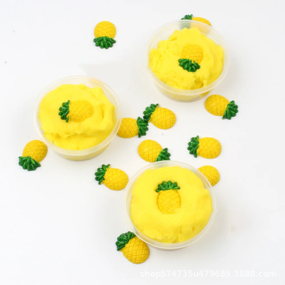 Фруктовый ананас пушистый слайм облако глина для моделирования Радужный игрушка