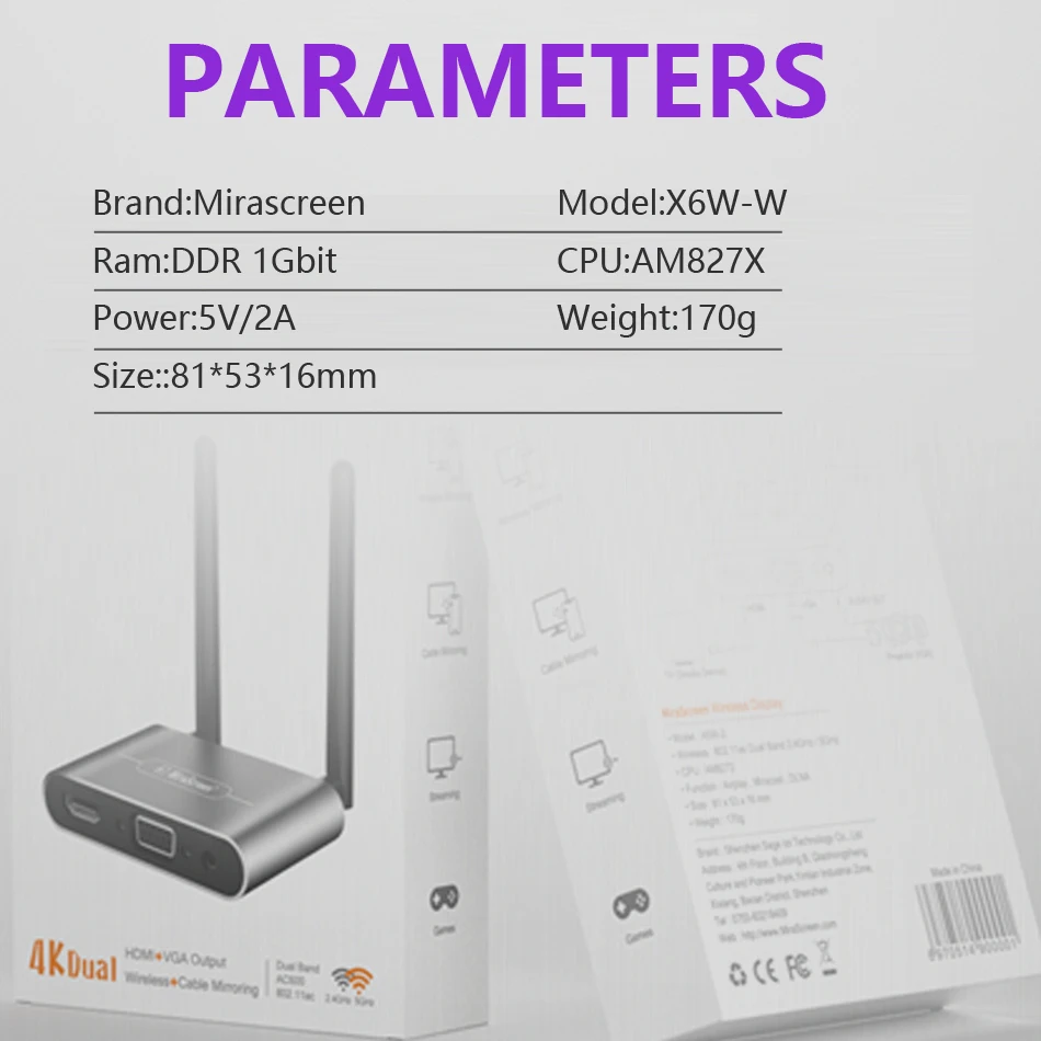 MiraScreen WiFi приемник HDMI совместимый VGA Автомобильный дисплей anycast Miracast TV Dongle DLNA Airplay 5G