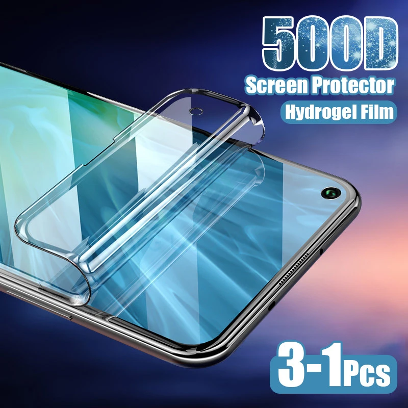 Мягкая Гидрогелевая пленка 500D для Huawei P40 Lite E P30 Pro защитная экрана Honor 9X 10 i 20 30 S