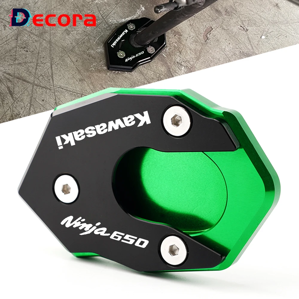 

Logo Ninja 650 For KAWASAKI Ninja650 Ninja 650 2017 2018 2019 2020 Motorcycle Kickstand Extension Plate Side Stand Enlarger Pad