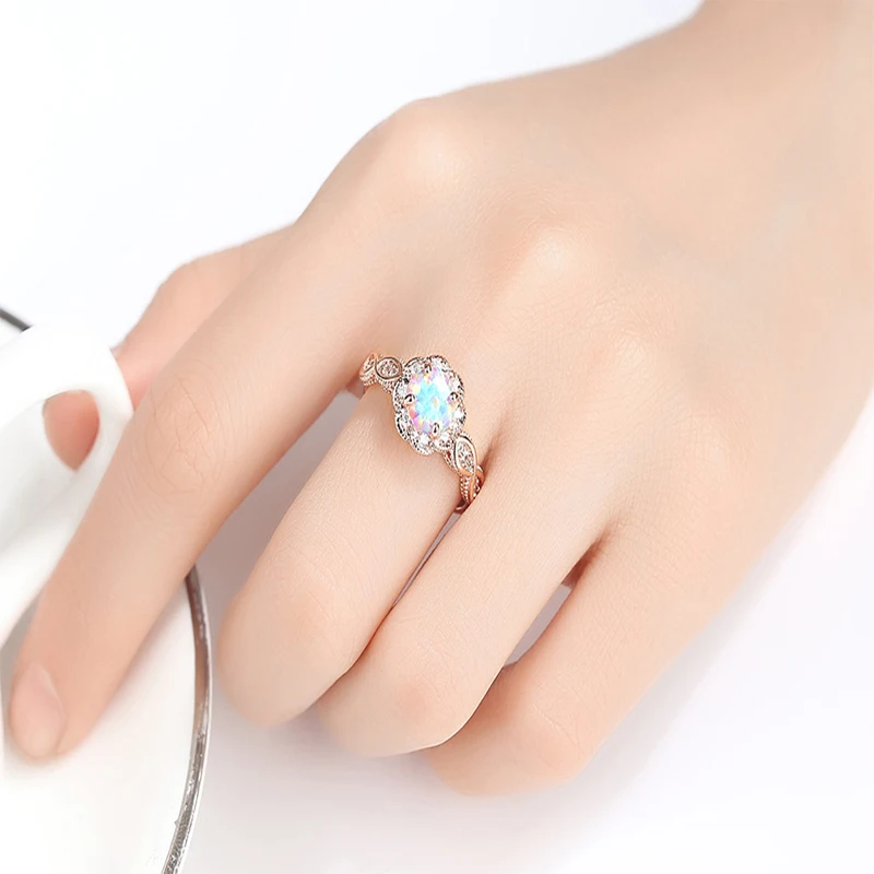 

2021 New Accessories Wish Europe And The United States Aobao Lovers Personality Hand Jewelry White Multicolore Rings 491030