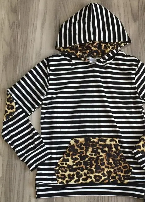 hoodie mommy Осенне-зимняя одежда хлопковая флисовая толстовка с капюшоном «Мама и я» для маленьких девочек детский эксклюзивный хлопковый топ в клетку с леопардовым принтом и черными полосками - Цвет: hoodie mommy