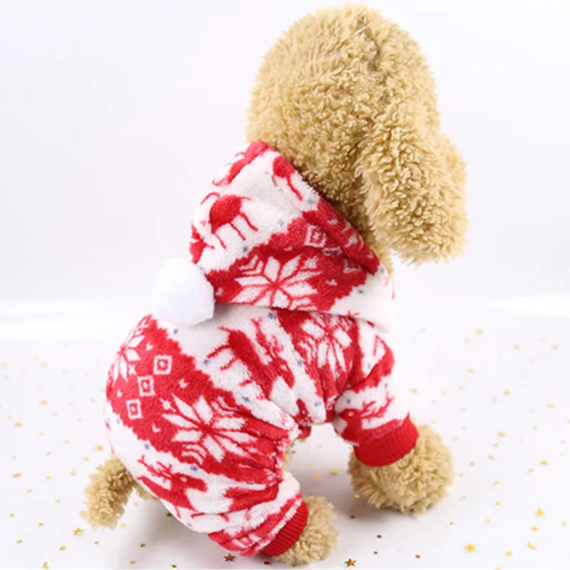 Домашняя кошка собака олень Праздничная зимняя одежда для питомца теплый жилет