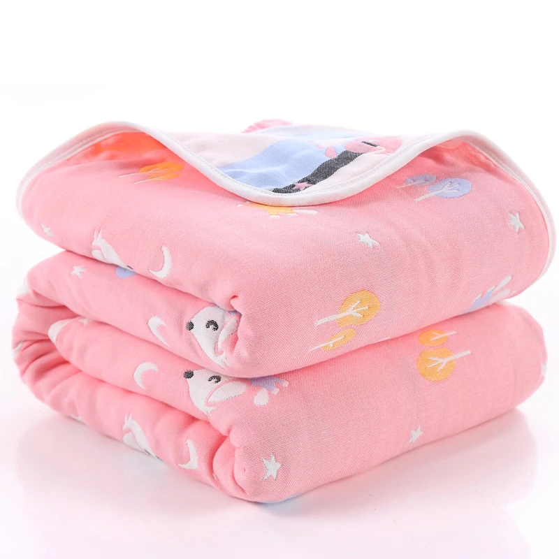 Детское одеяло 110 см муслиновое хлопковое 6 слойное толстое Пеленальное осеннее