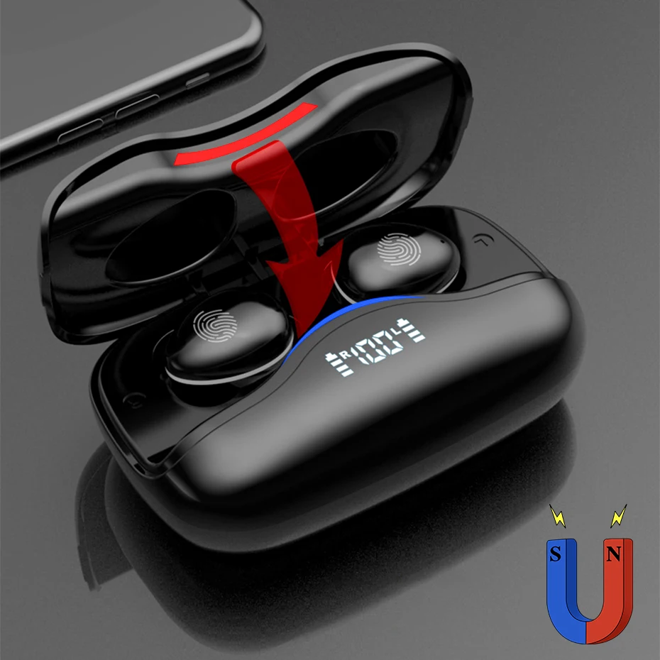 

Bluetooth Earphone Led Display Wireless Headphones 3500mAh Charging Box Sports TWS Stereo Earbud Waterproof Noise Cancelling