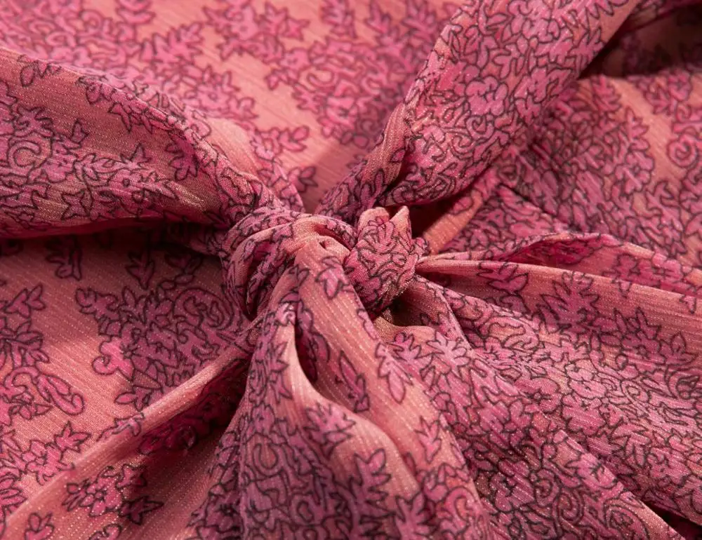 Женское платье с цветочным принтом Bazaleas оранжевое винтажное оборками длинным