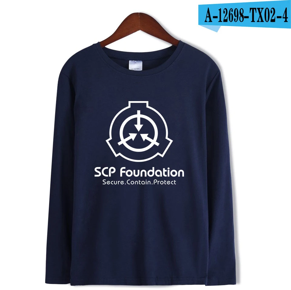 Frdun Scp Foundation футболка с длинным рукавом Kpop Новинка Хлопок Высокое качество Женская/Мужская Повседневная Новая модная Осенняя Футболка Топ тройники - Цвет: NAVY