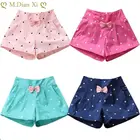 Новые летние рюшами для маленьких девочек шорты для младенцев, детская одежда для девочек Одежда для маленьких девочек; Детские конфеты Цвет шорты с принтом сердечка штаны Одежда для От 2 до 10 лет