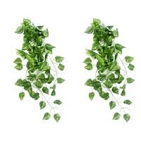 2pcs easy to clean fish tank artificial plants plastic lifelike hanging leaf reptile breeding pet supplies with suction cup